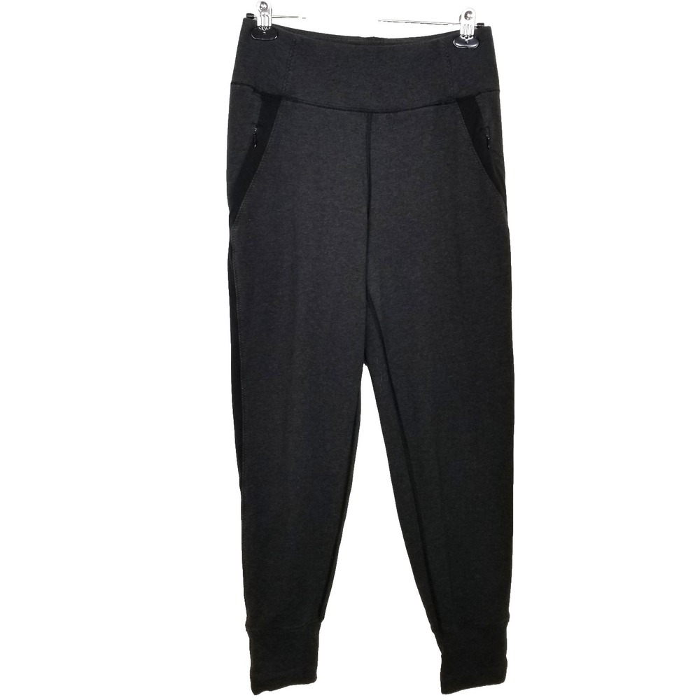 Lululemon Women Athletic Jogger Pants Sz 6 Gray Black Pull‎ On Gym Pockets